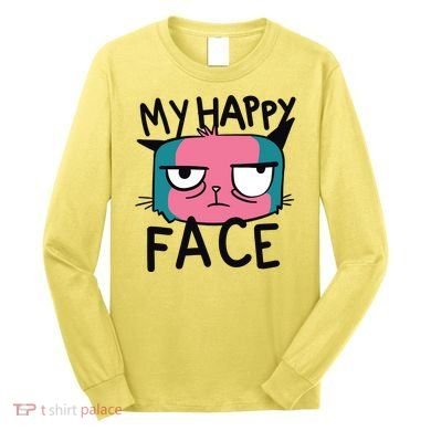 My Happy Cat Face Grumpy Long Sleeve Shirt