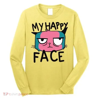 My Happy Cat Face Grumpy Long Sleeve Shirt