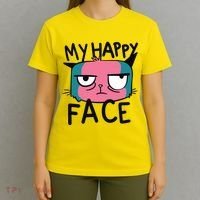 My Happy Cat Face Grumpy T-Shirt thumb 4