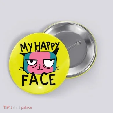 My Happy Cat Face Grumpy Button