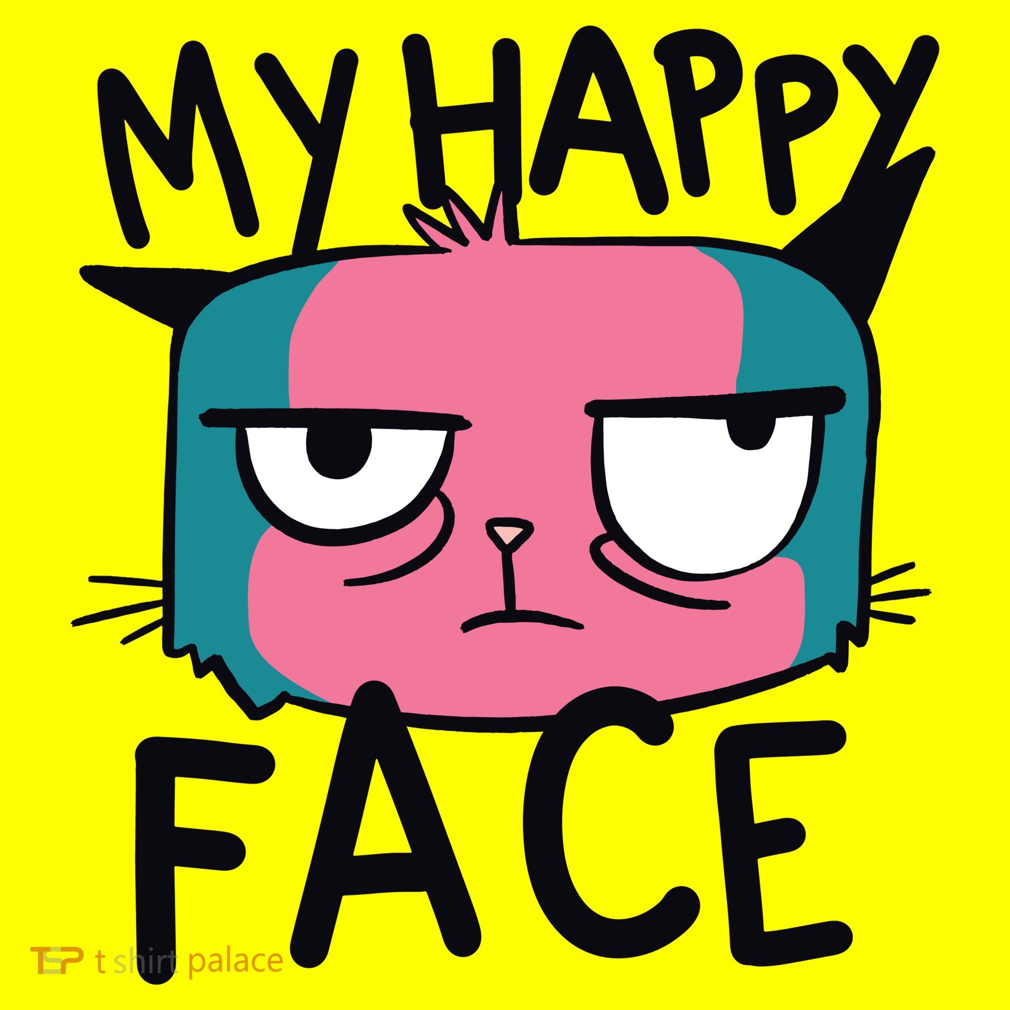 My Happy Cat Face Grumpy Button