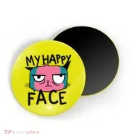 My Happy Cat Face Grumpy Magnet thumb 0