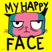 My Happy Cat Face Grumpy Baby Bodysuit thumb 2