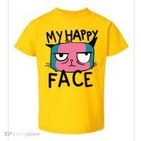 My Happy Cat Face Grumpy Toddler T-Shirt thumb 0