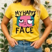 My Happy Cat Face Grumpy Women's T-Shirt thumb 2