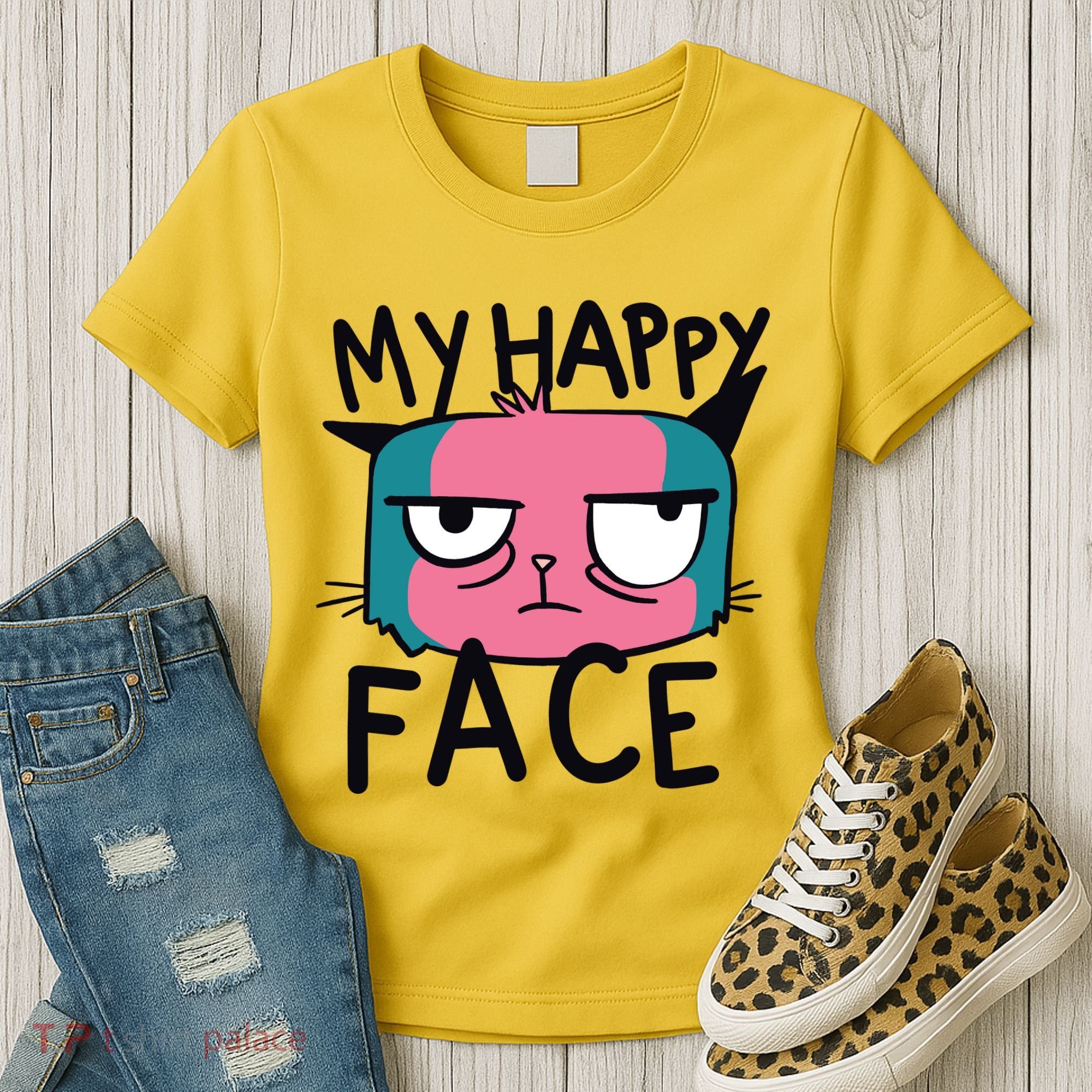 My Happy Cat Face Grumpy Women's T-Shirt