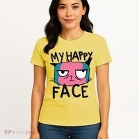 My Happy Cat Face Grumpy Women's T-Shirt thumb 4