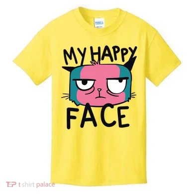 My Happy Cat Face Grumpy Kids T-Shirt