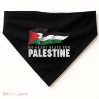 My Heart Beats For Palestine  USA-Made Doggie Bandana thumb 0