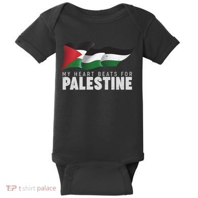 My Heart Beats For Palestine  Baby Bodysuit