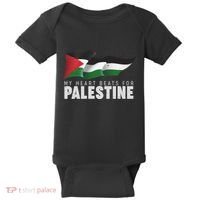 My Heart Beats For Palestine  Baby Bodysuit thumb 0