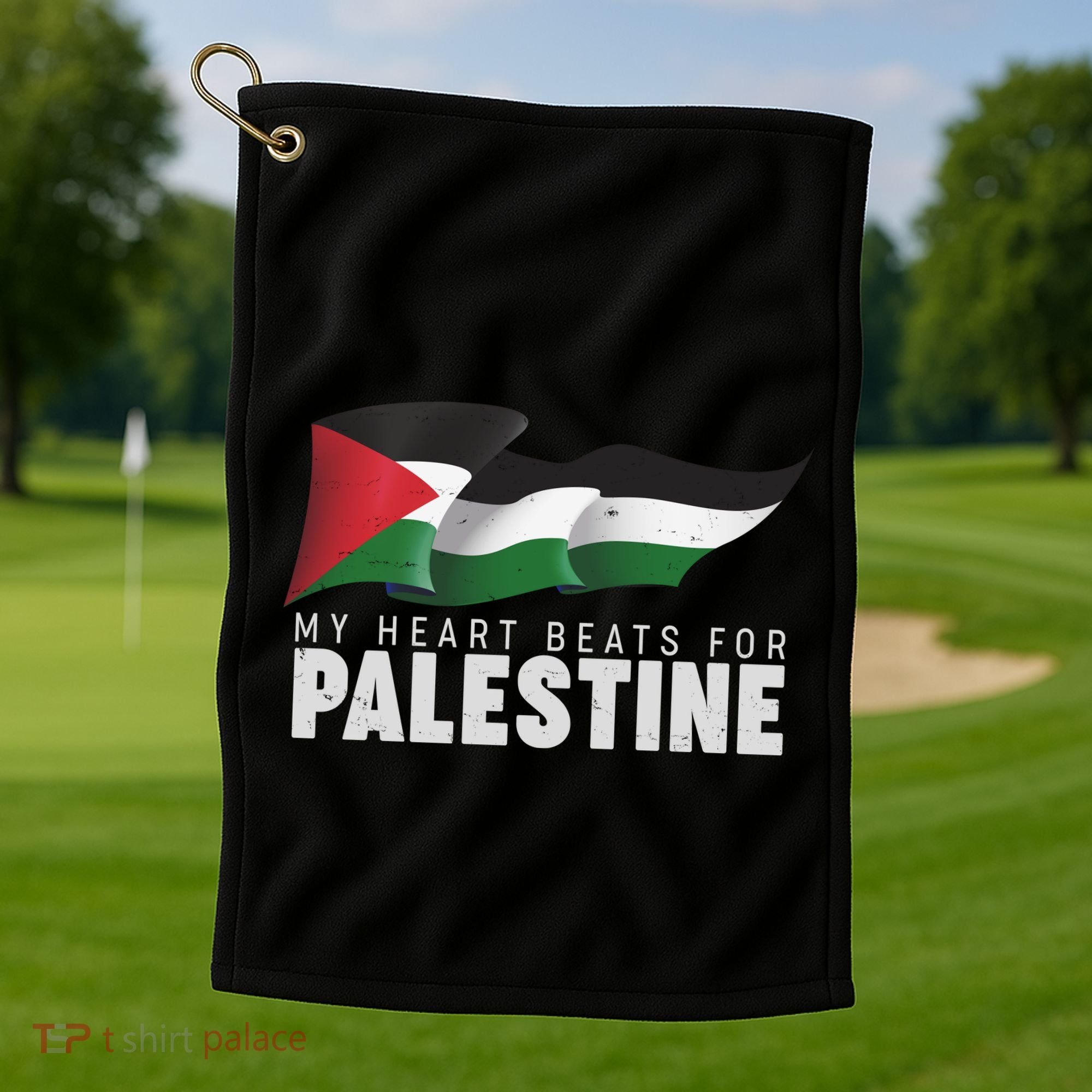 My Heart Beats For Palestine  Golf Towel