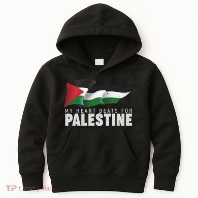 My Heart Beats For Palestine  Kids Hoodie