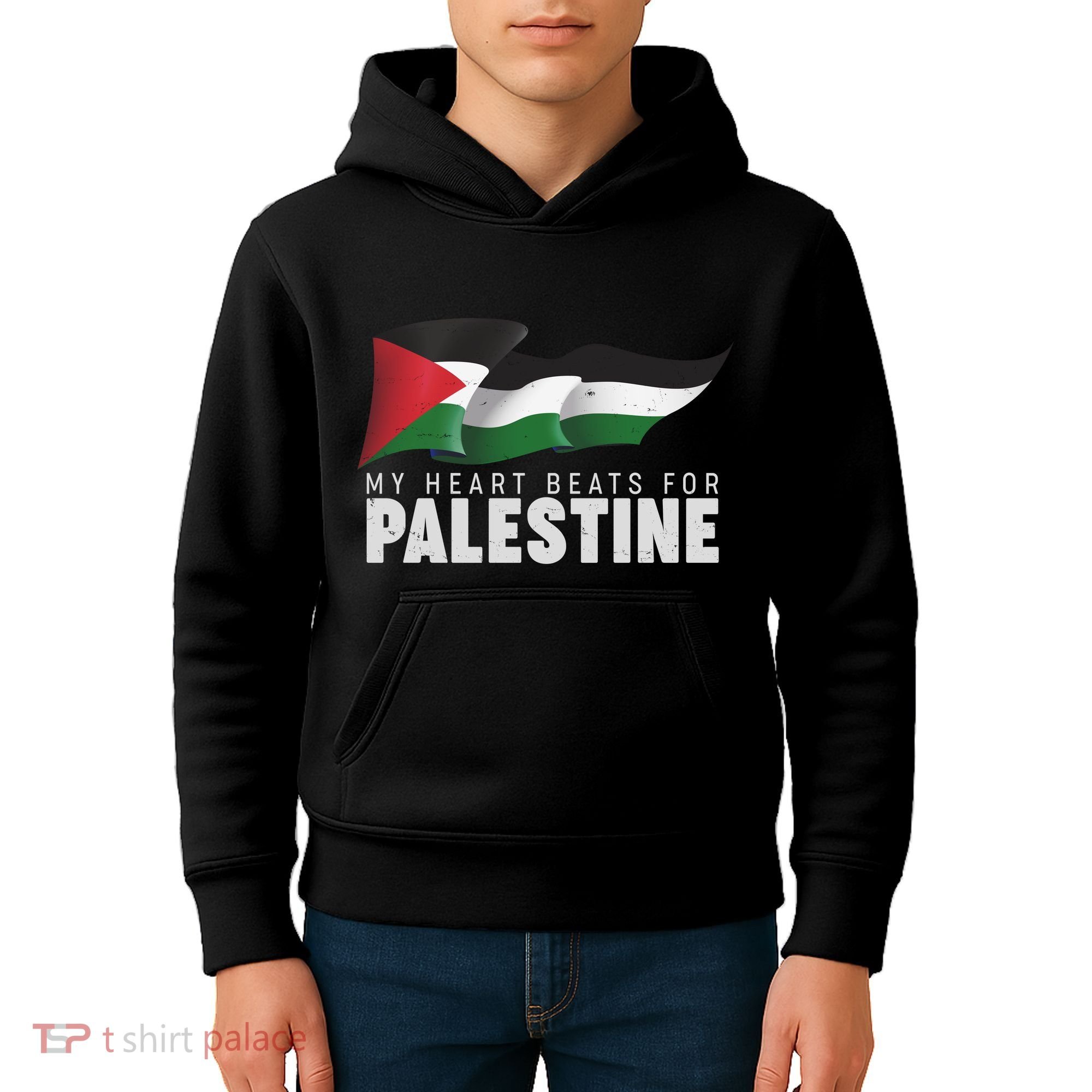 My Heart Beats For Palestine  Kids Hoodie