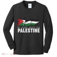 My Heart Beats For Palestine  Kids Long Sleeve Shirt thumb 0