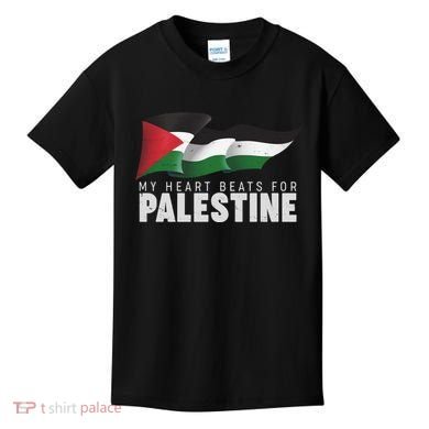 My Heart Beats For Palestine  Kids T-Shirt