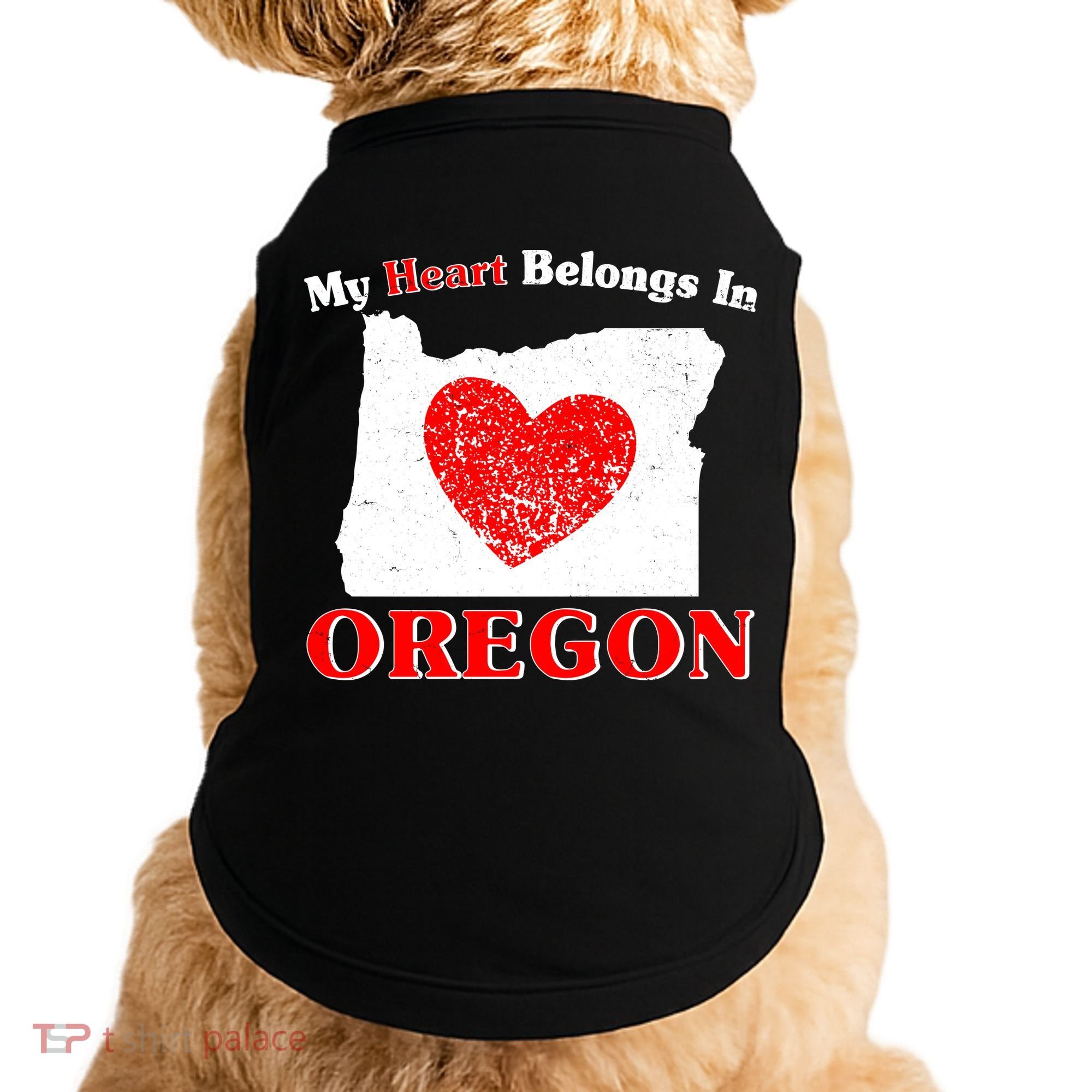 My Heart Belongs In Oregon Doggie Tank