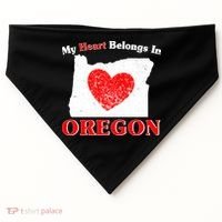 My Heart Belongs In Oregon USA-Made Doggie Bandana thumb 0
