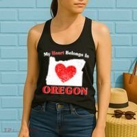 My Heart Belongs In Oregon Women's Tank Top thumb 2