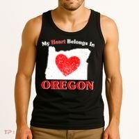 My Heart Belongs In Oregon Tank Top thumb 3