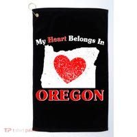 My Heart Belongs In Oregon Golf Towel thumb 0