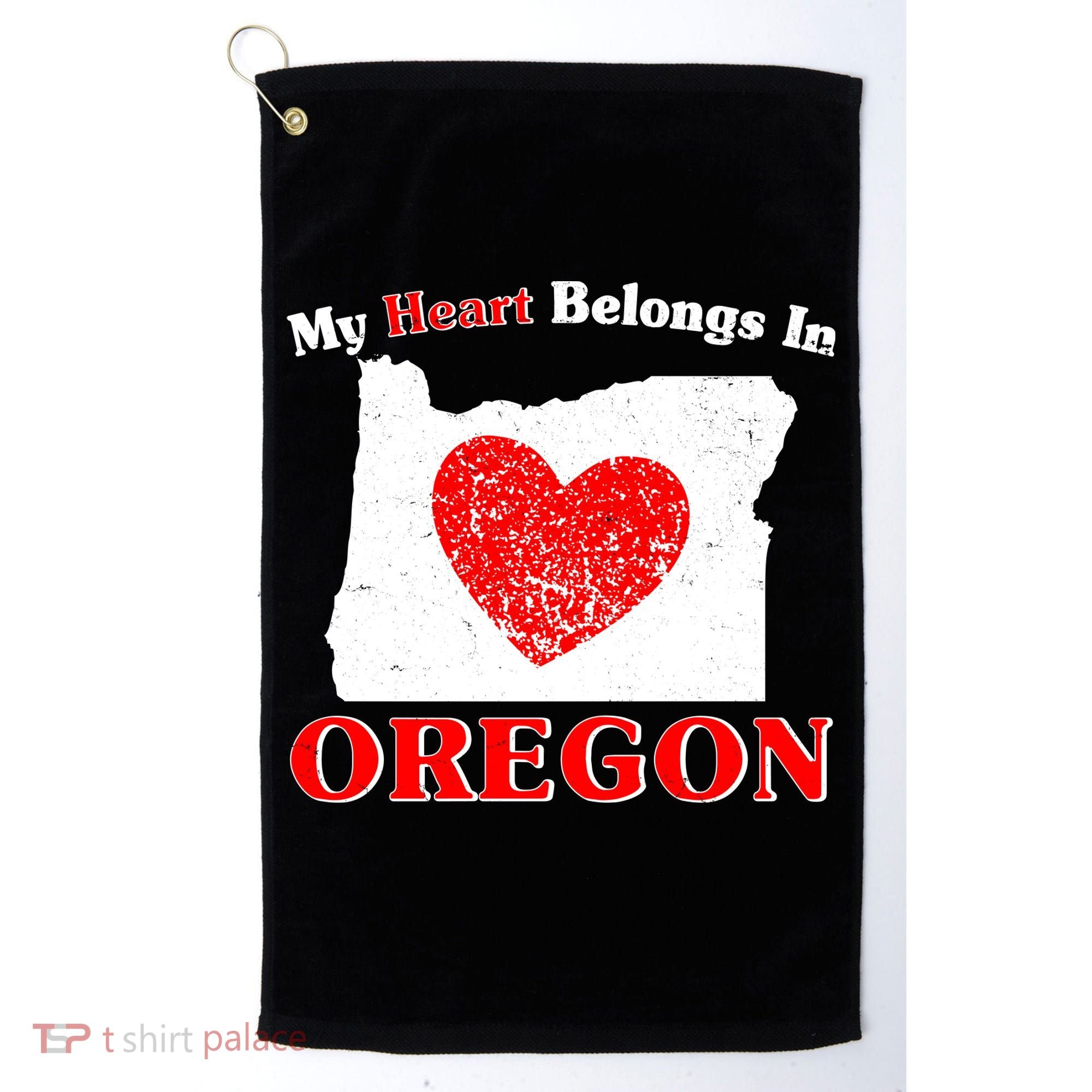 My Heart Belongs In Oregon Golf Towel