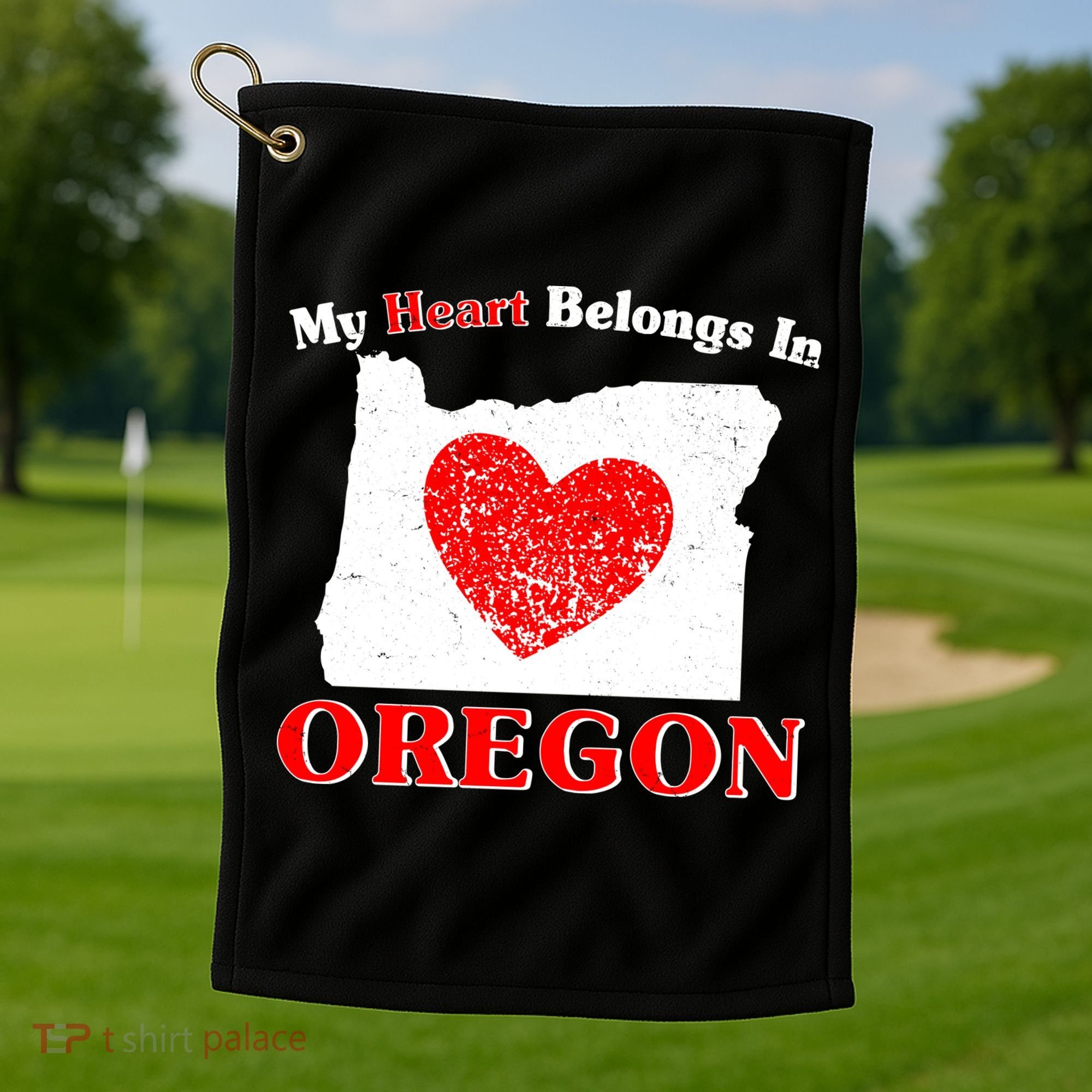 My Heart Belongs In Oregon Golf Towel