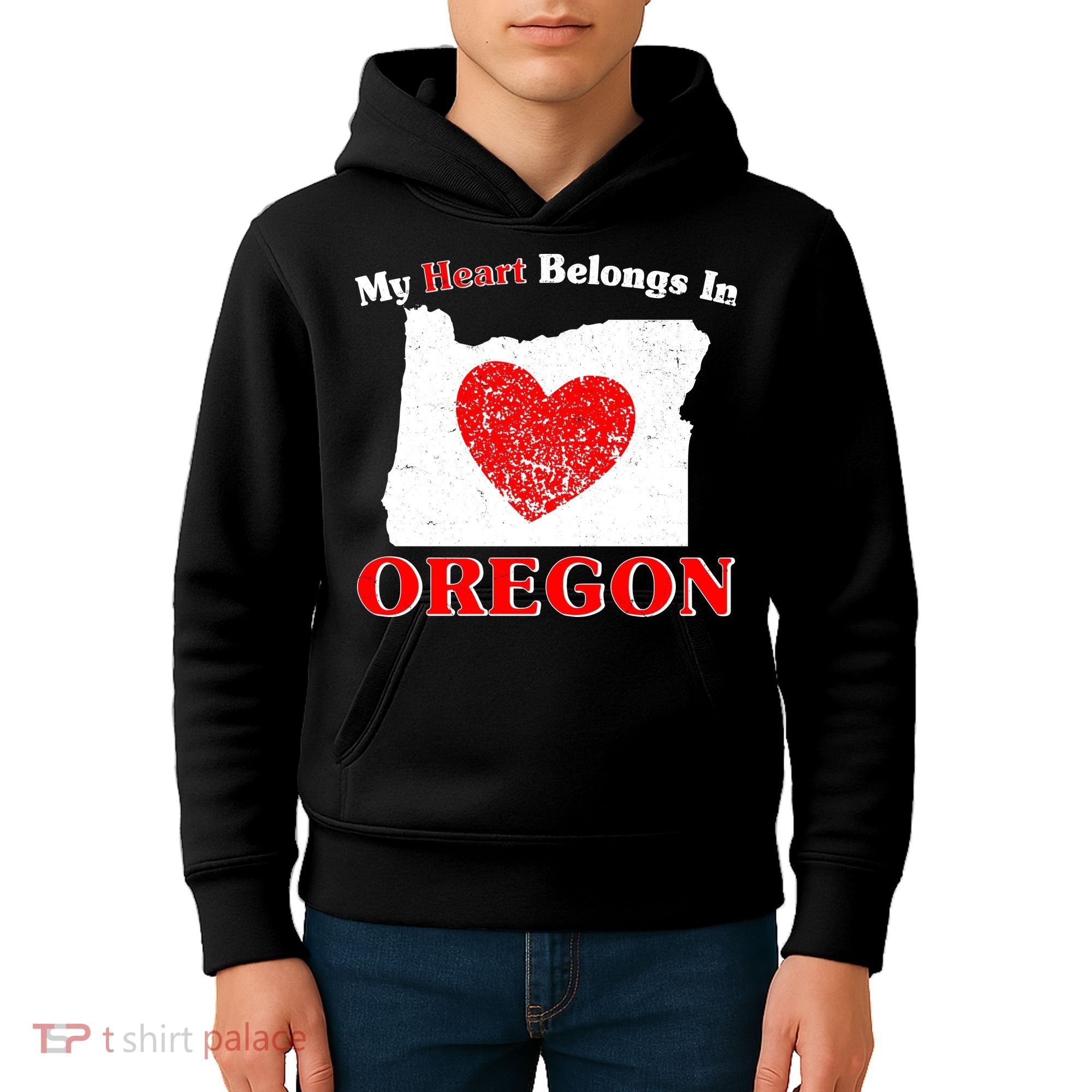 My Heart Belongs In Oregon Kids Hoodie