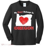 My Heart Belongs In Oregon Kids Long Sleeve Shirt thumb 0