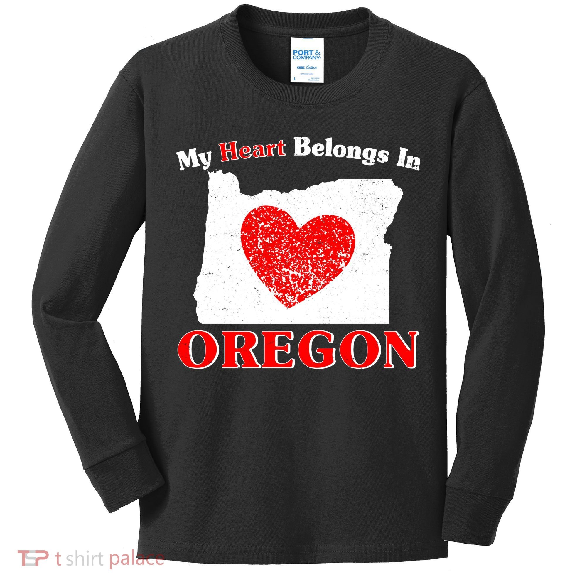 My Heart Belongs In Oregon Kids Long Sleeve Shirt