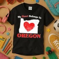 My Heart Belongs In Oregon Kids T-Shirt thumb 3