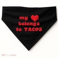 My Heart Belongs To Tacos Valentines Day USA-Made Doggie Bandana thumb 0
