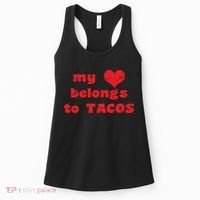 My Heart Belongs To Tacos Valentines Day Women's Tank Top thumb 0