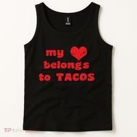 My Heart Belongs To Tacos Valentines Day Tank Top thumb 2