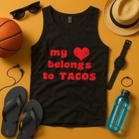 My Heart Belongs To Tacos Valentines Day Tank Top thumb 4
