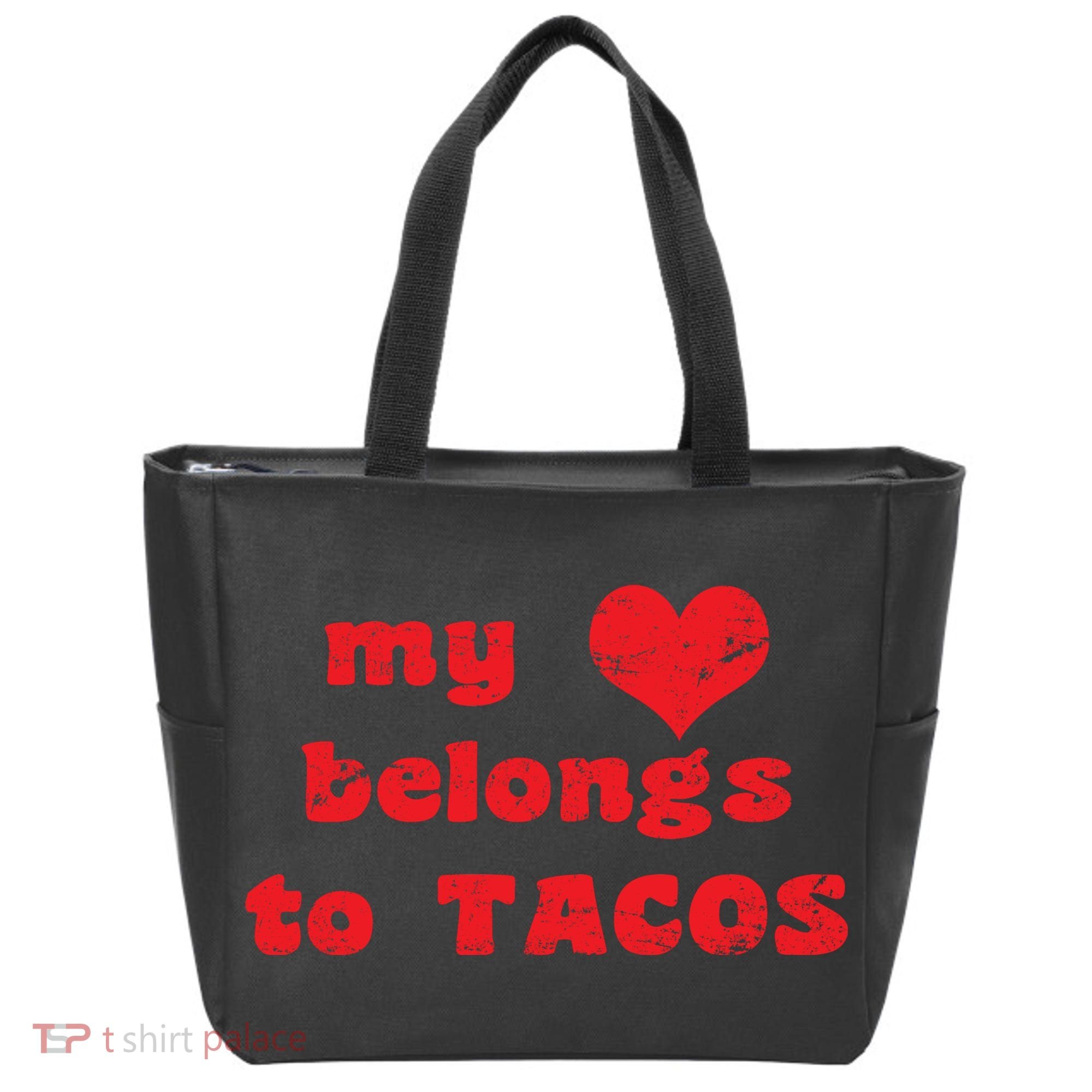My Heart Belongs To Tacos Valentines Day Tote Bag