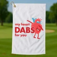 My Heart Dabs For You Golf Towel thumb 1