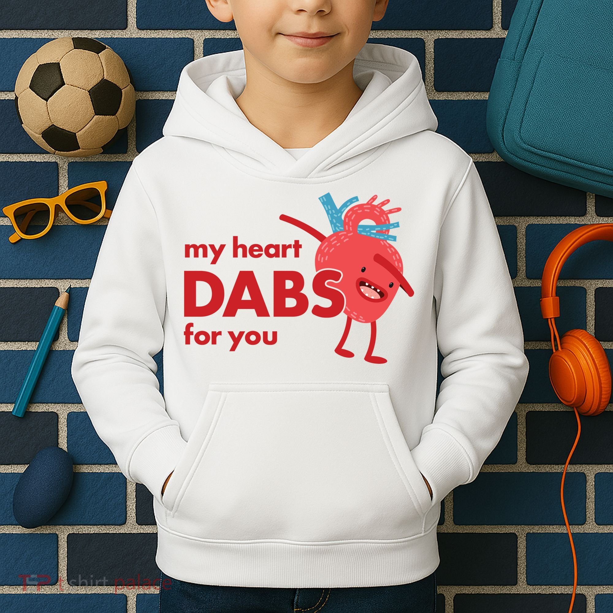 My Heart Dabs For You Kids Hoodie
