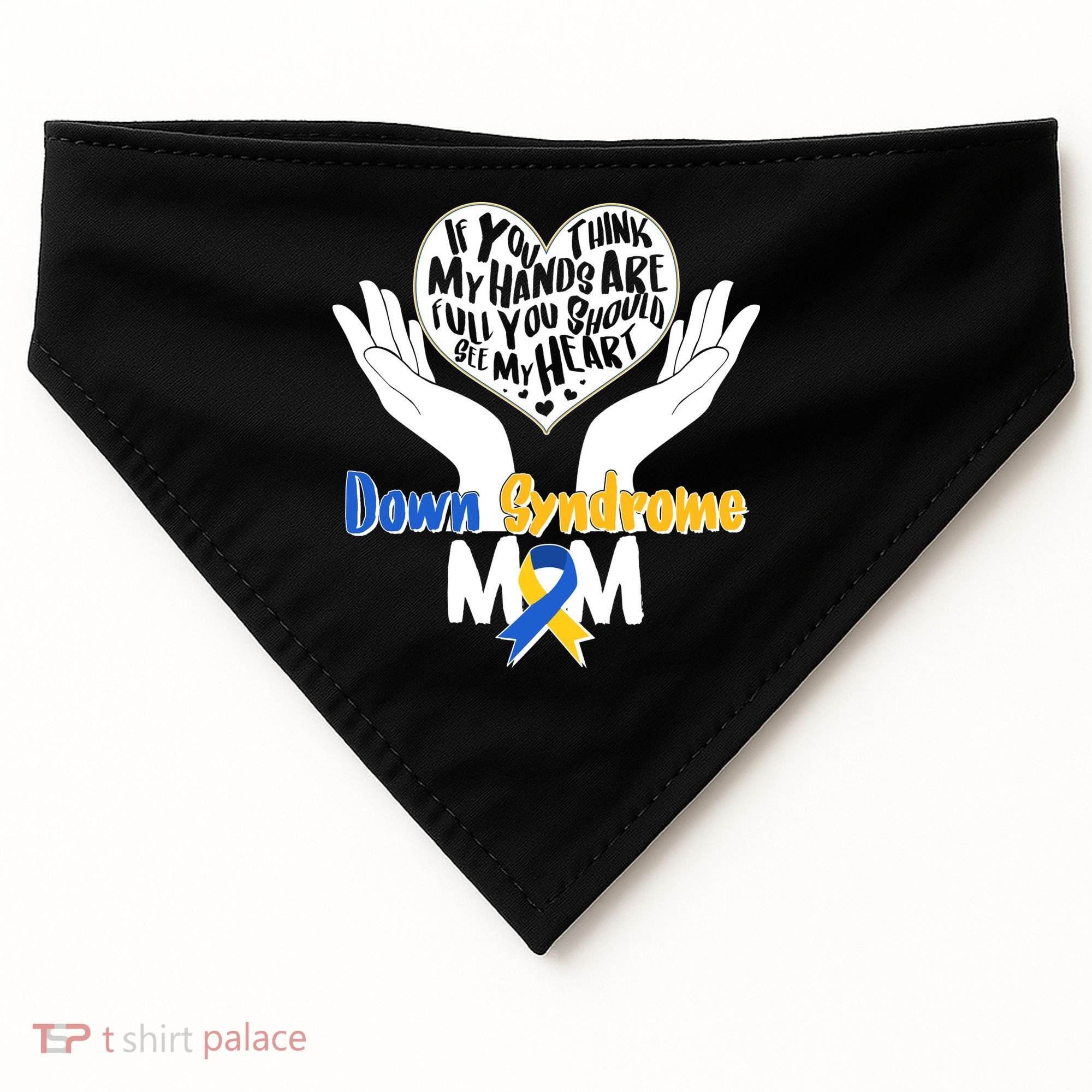 My Heart is Full - Down Syndrome Mom USA-Made Doggie Bandana