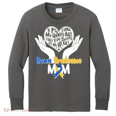 My Heart is Full - Down Syndrome Mom Kids Long Sleeve Shirt