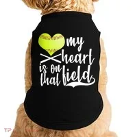 My Heart Is On That Field Baseball Doggie Tank thumb 0