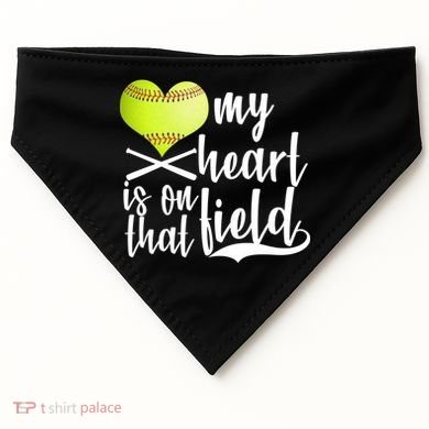My Heart Is On That Field Baseball USA-Made Doggie Bandana