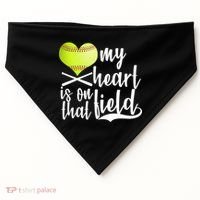 My Heart Is On That Field Baseball USA-Made Doggie Bandana thumb 0