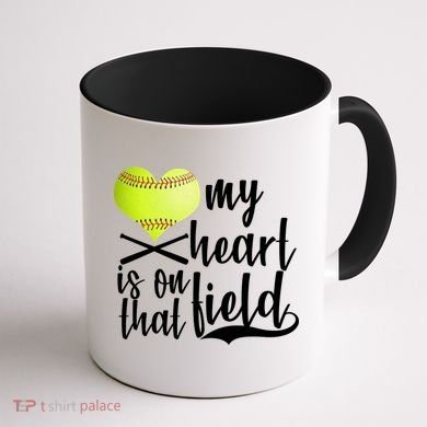 My Heart Is On That Field Baseball Coffee Mug back