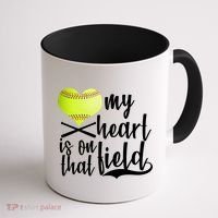 My Heart Is On That Field Baseball Coffee Mug thumb 1
