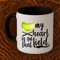 My Heart Is On That Field Baseball Coffee Mug thumb 2