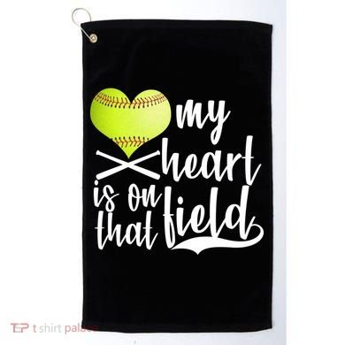 My Heart Is On That Field Baseball Golf Towel