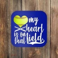 My Heart Is On That Field Baseball Coaster thumb 0