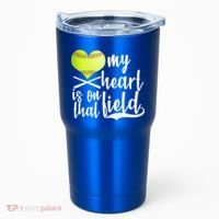 My Heart Is On That Field Baseball Tumbler thumb 0