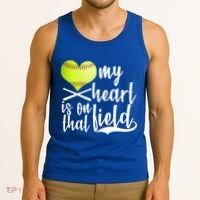 My Heart Is On That Field Baseball Tank Top thumb 3